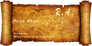 Rozs Atos névjegykártya